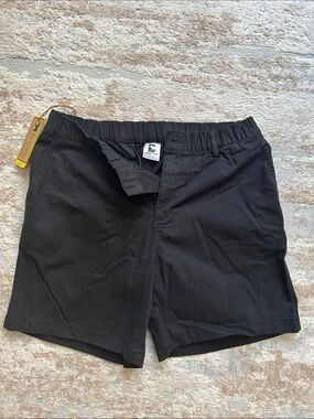 Bearbottom Men's Black Elastic-Waist Casual Shorts - Size Large, 7” inseam
